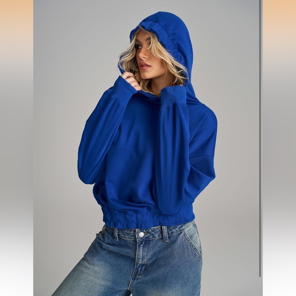 Stylish Royal Blue Women's Hoodie Size S/ 0139